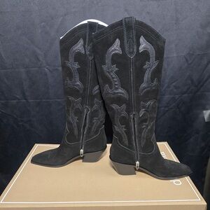 🤠🖤 Dolce Vita NWT NIB Black Suede & Leather Cowboy Boots🖤✨